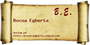 Bocsa Egberta névjegykártya